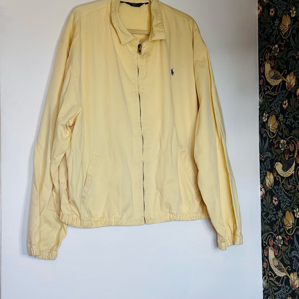 Polo Ralph Lauren Lt yellow full zip cotton windbreaker VTG men’s sz XXL golf